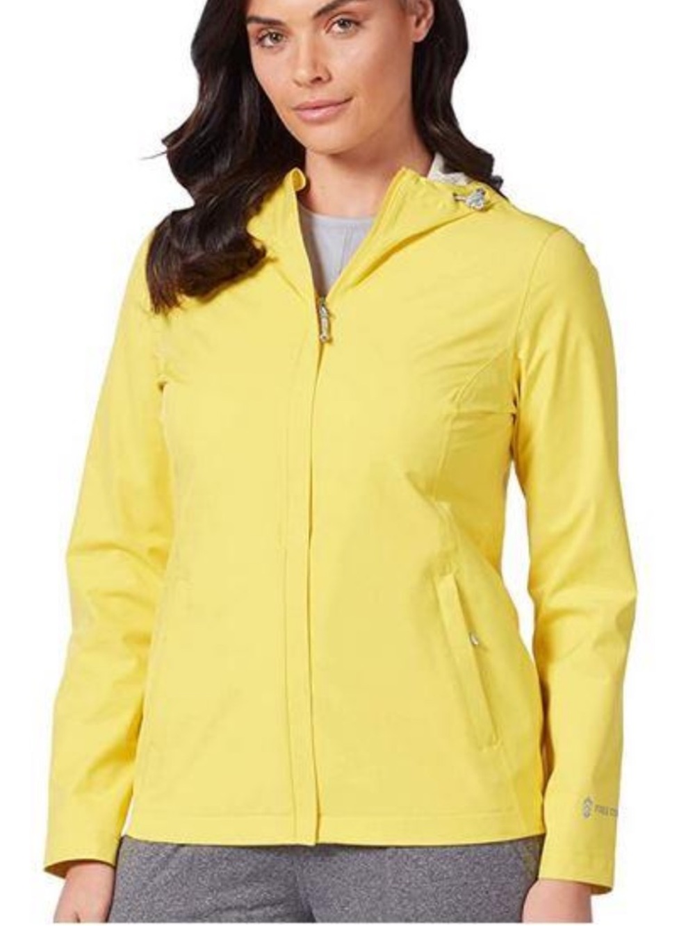 WOMEN'S xxl FREE COUNTRY WATER RESISTANT HOODED RAIN JACKET! Yellow